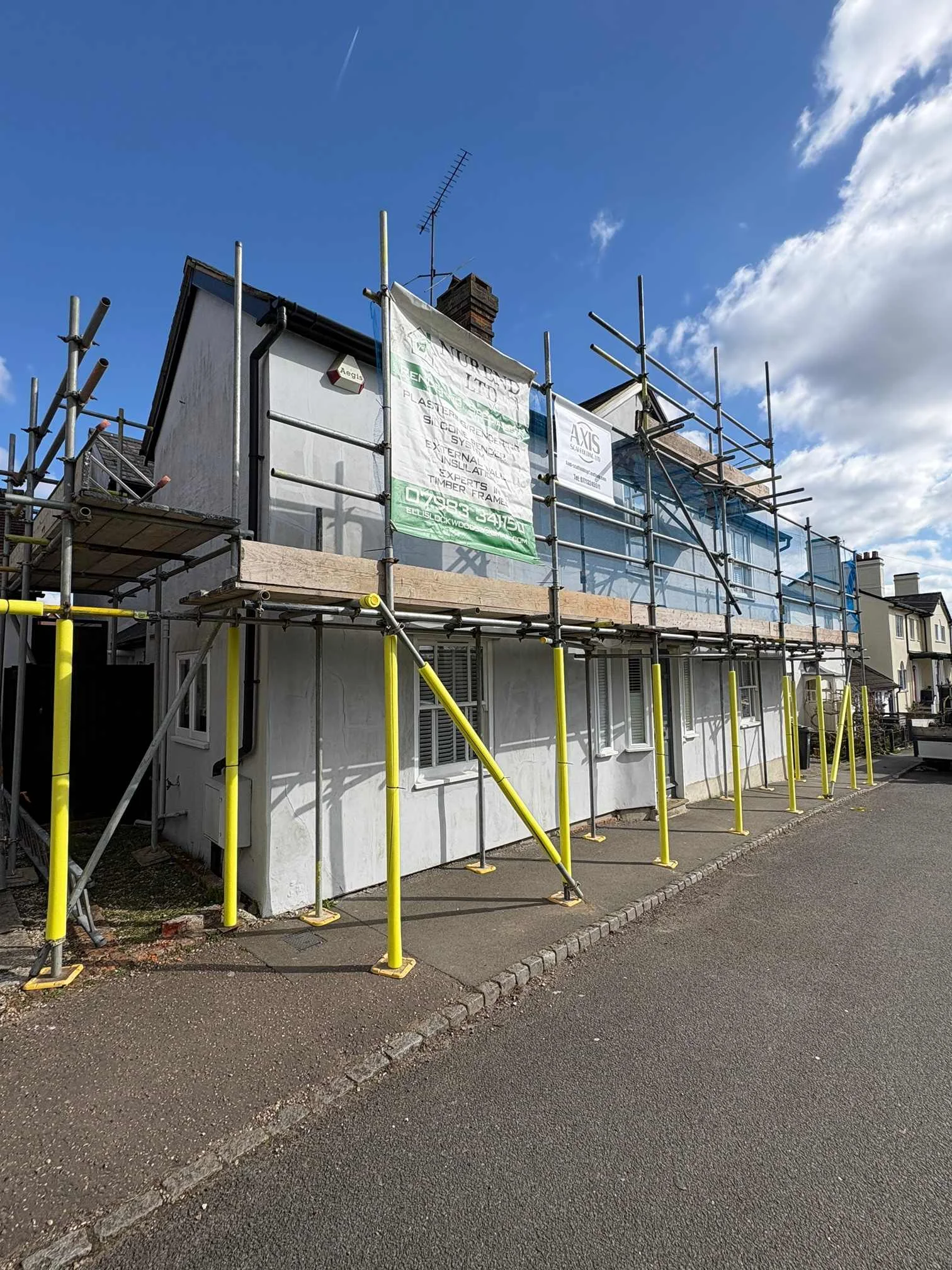 Roof scaffolding for chimney and guttering work in Basildon